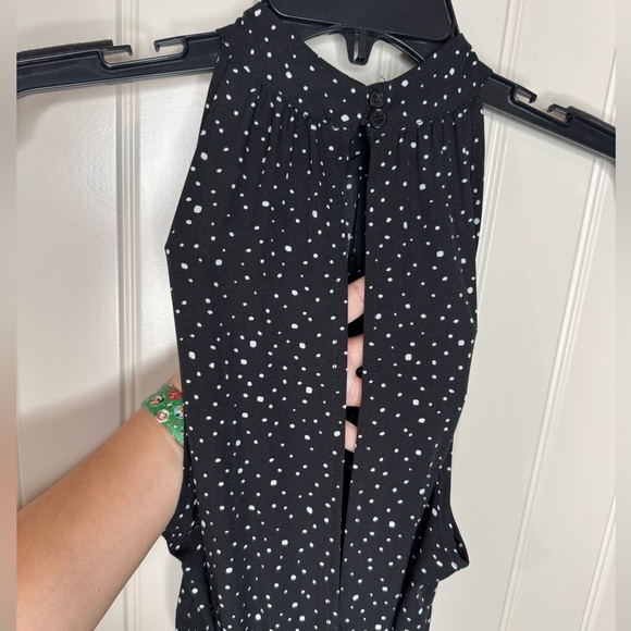NANETTE LEPORE 🖤 Chic Women’s Black, White Speckled Pattern Jumpsuit (Medium) - Picture 7 of 10